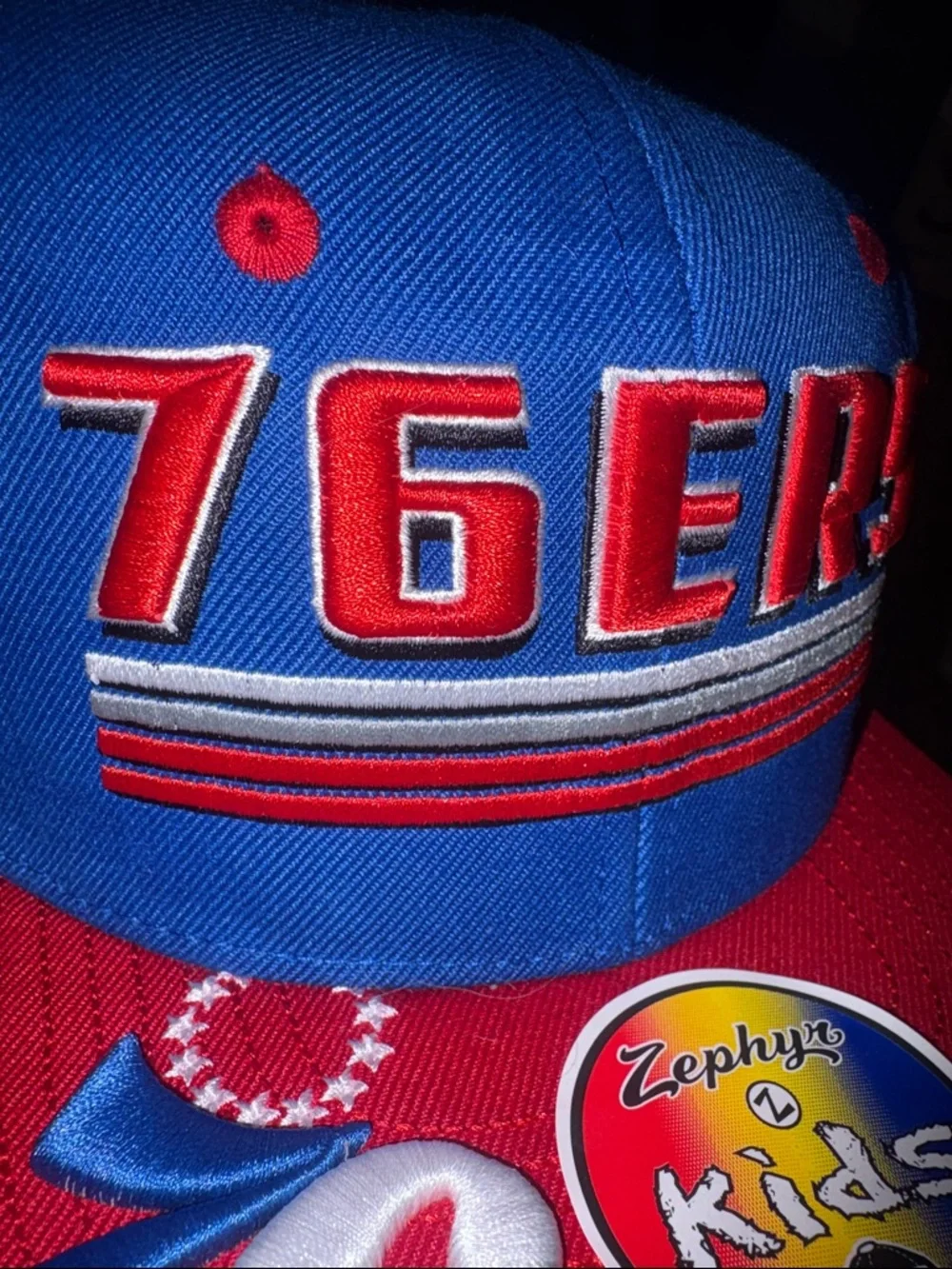 Zephyr Kids 76ERS Snapback Hat - Blue & Red Philadelphia new